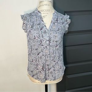 Lucky Brand Floral Blue Blouse